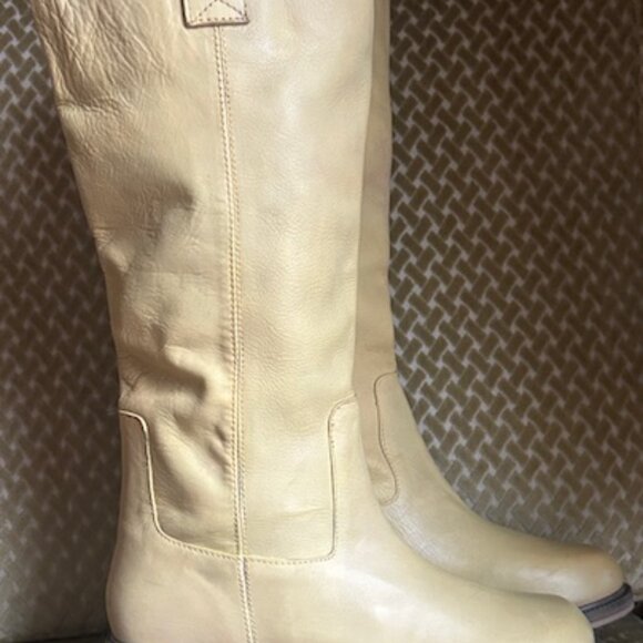 Urban Outfitters Tall Tan Lush Leather Slouch Pull On Boots - Picture 6 of 16